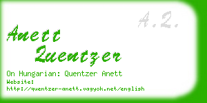 anett quentzer business card